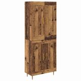 vidaXL Highboard Oud Hout 69,5 x 34 x 180 cm Bewerkt hout