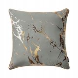 Room99 Luxe Velours Sierkussenhoes Lanai 45x45cm Licht Grijs met Gouden Accent