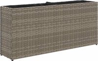 vidaXL Plantenbak met 2 potten 90x20x40 cm poly rattan grijs