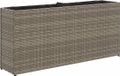 vidaXL Plantenbak met 2 potten 90x20x40 cm poly rattan grijs