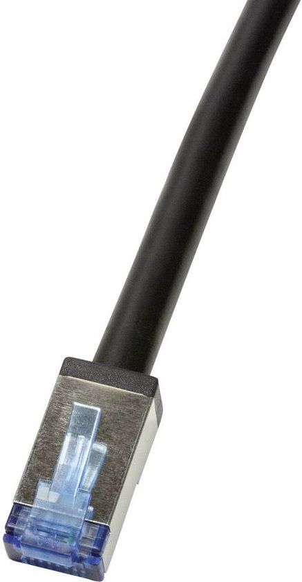 LogiLink CQ7103S RJ45 Netwerkkabel, patchkabel CAT 6A S/FTP 15.00 m Zwart
