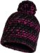 Buff Valya Gebreide Polar Muts met Pompom voor Volwassenen - Zwart/Magenta