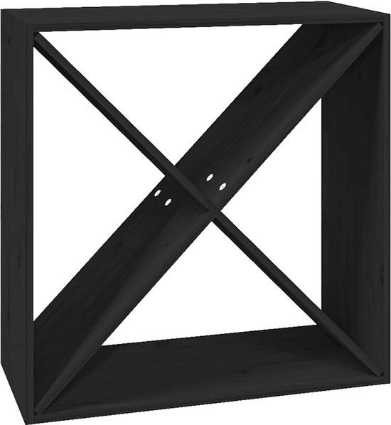 vidaXL Wijnkast 62x25x62 cm massief grenenhout zwart