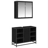 vidaXL Badkamermeubel Set Zwart Eiken 80 x 33 x 60 cm