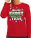 Bellatio Decorations Foute kersttrui - sweater - Mijn foute kersttrui zit in de was - rood - dames - kerstkleding / christmas outfit 2XL