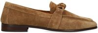 Manfield - Dames - Bruine suède loafers - Maat 41