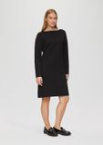 s.Oliver Jacquard robe avec structure et encolure bateau noir taille 34