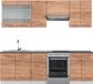 Vicco Fame-Line Unité de cuisine complète – 240 cm, WB Chêne anthracite or/blanc