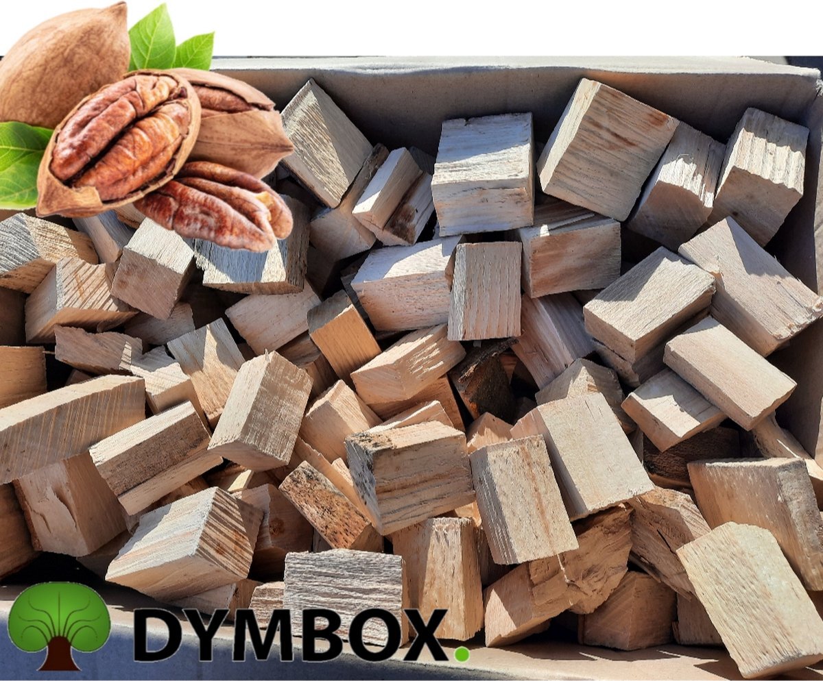 Dymbox 2,5KG Hickory Chunks|Rookhout voor de Kamado BBQ |Rookoven| 100% Hickory Onbehandeld |Dymbox