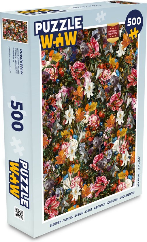 MuchoWow Puzzel Bloemen - Patroon - Kunst - Legpuzzel - Puzzel 500 stukjes