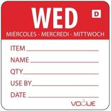 Vogue Oplosbare Voedseletiketten Daglabels - Woensdag Rood - 250 stuks
