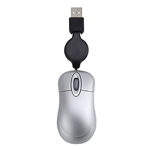 TWDYC Leuke bedrade muis, intrekbare USB-kabel, ergonomisch, geschikt voor Office Computer PC Laptop Gaming Mouse (zilver)