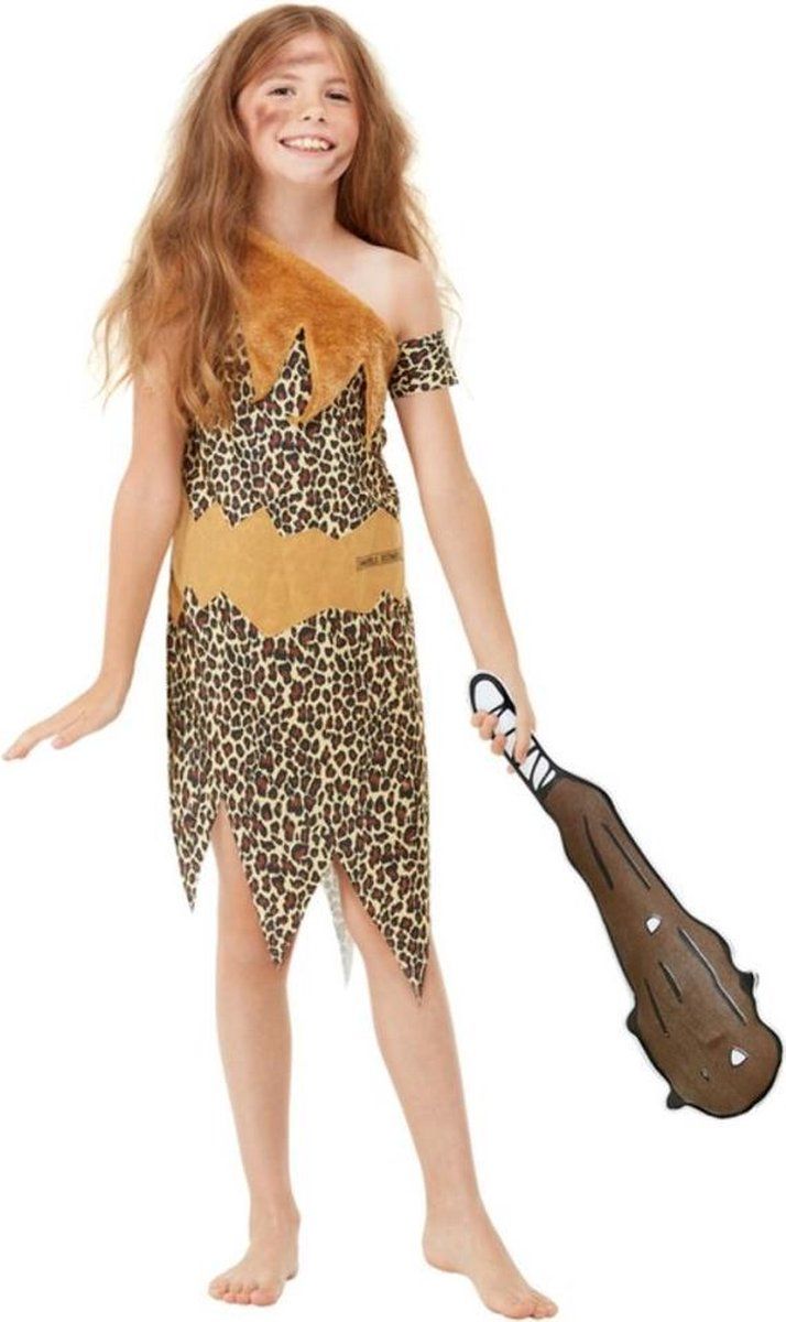 Smiffys Kinder Kostuum Horrible Histories Cave Bruin - Kids tm 6 jaar - Bruin