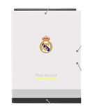 Real Madrid EquiIPACIÓN 25/26, folio-map met 3 kleppen, ideaal voor kinderen van verschillende leeftijden, comfortabel en veelzijdig, kwaliteit en duurzaamheid, 26 x 36,5 cm, Wit, M, Casual