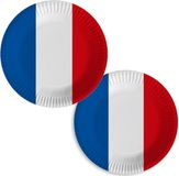 Merkloos / Sans marque Gebaksbordjes vlag Nederland - 30x st - D23 cm - karton - Holland bordjes - Koningsdag/Bevrijdingsdag