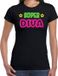 Bellatio Decorations Verkleed t-shirt dames - Super diva - Zwart - Neon letters - Carnaval XXL