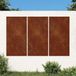 Acier Corten Décoration murale de jardin 3 pièces