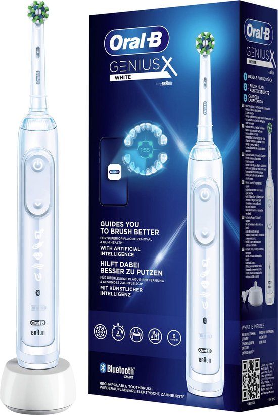 Oral-B Genius X - Witte Elektrische Tandenborstel - Ontworpen door Braun