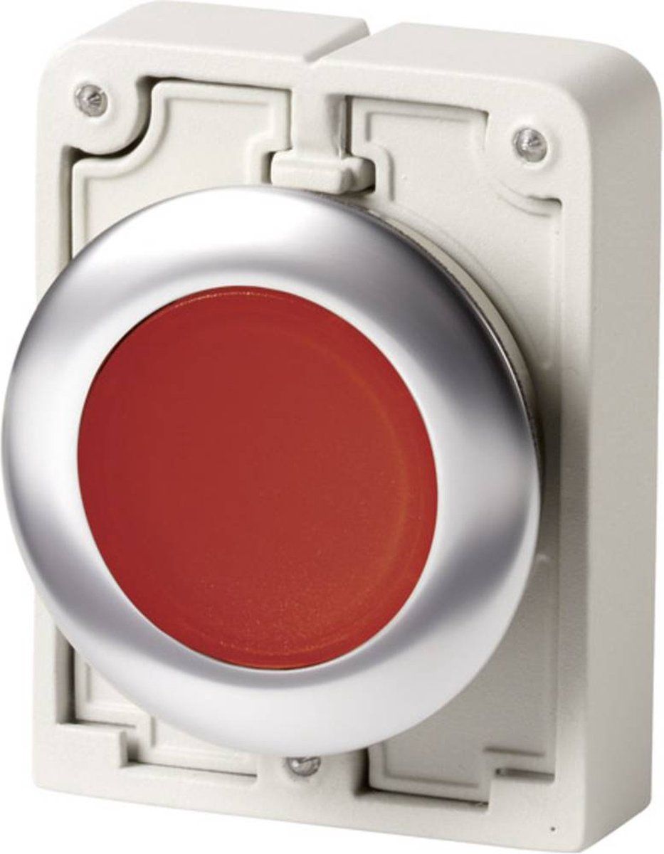Eaton M30C-FDL-R Druktoets Plat, Rond, Verchroomd Rood
