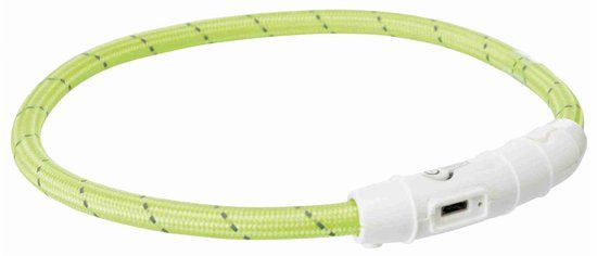 Trixie Halsband Hond Flash Lichthalsband USB TPU/Nylon Groen 65X0.7 cm