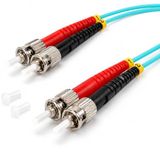 1aTTack.de 1x 1m OM3 LWL DX DUPLEX patchkabel ST/UPC - ST/UPC MM MULTIMODE - 50/125 µm LSZH aqua