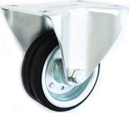 Roues en métal-caoutchouc, roue de secours, caoutchouc 125 mm / 80 kg, pour utilisation dans des boîtiers anti-renversement. Pneus entièrement en caoutchouc, jantes en acier, roues de transport (23)