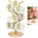 Euqvunn Koffiebekerrek, Mokjesstandaard met 6 haken, Boom Koffie Mok Rack Cup Houders voor Teller, Mok Boom, Koffiebekerhouder voor de Toonbank (Zwart)