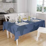 Bonamaison Tafelkleed, Anti-Mold, Sneldrogend, Waterdicht, 100% Polyester Tafellaken, Blauw, 140 x 160 Cm
