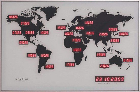 NeXtime 2897 Wandklok - Zwart - Aluminium - Rechthoekig