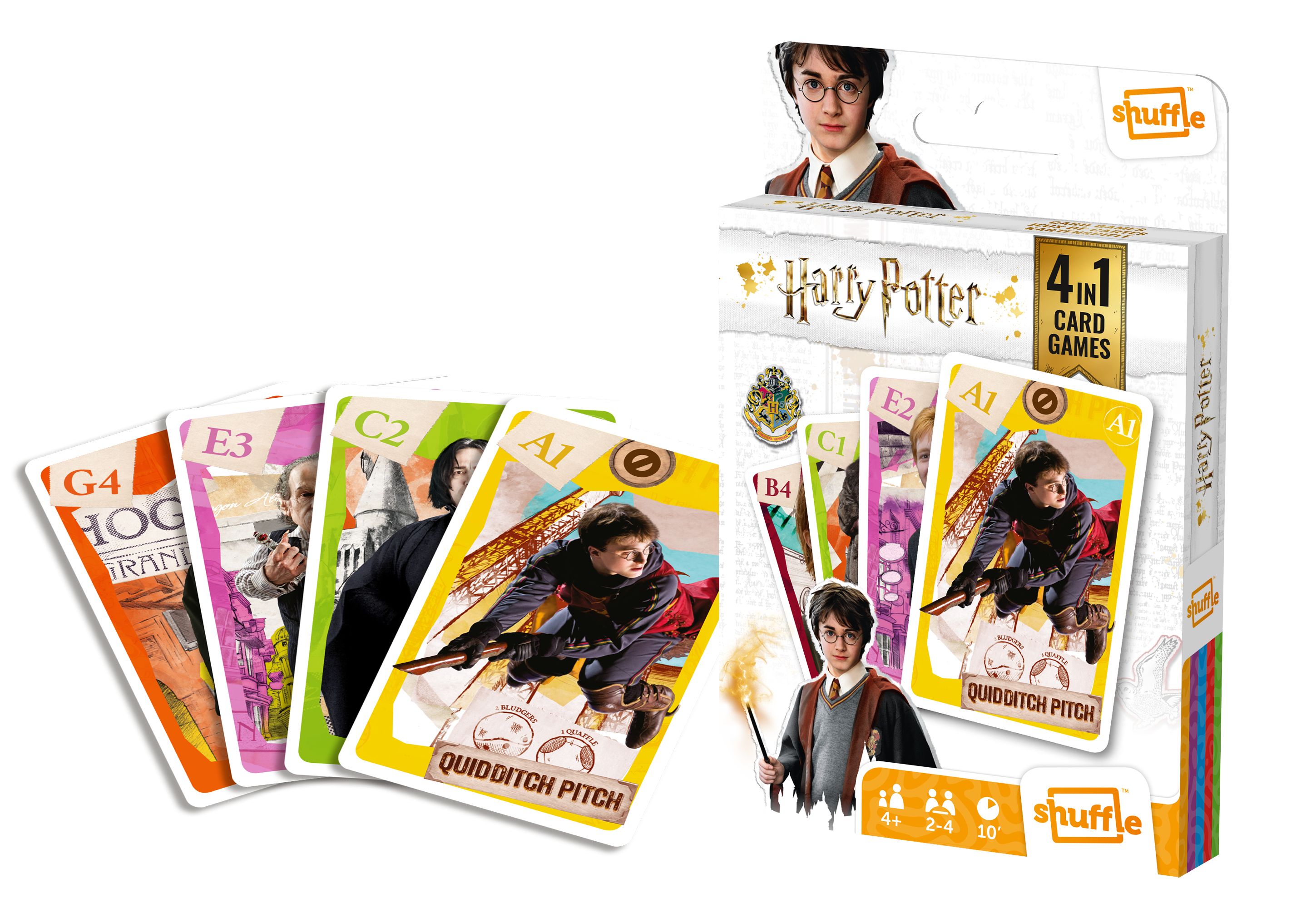 Shuffle Harry Potter 4-in-1 Card Game - Family Game for 2-4 Players