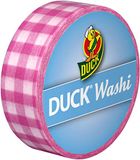 DuckTape Duck Washi Tape - extra dun plakband voor het inpakken en decoreren Pink Check, 15 mm x 10 m