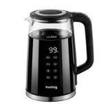 Huslog Elektrische Waterkoker 1,7L met Touchscreen, Temperatuurregeling 40–100°C, 4 Instelbare Programma’s, Warmhoudfunctie, Kalkfilter, 360° Draaibare Basis, RVS & Glas, Zwart
