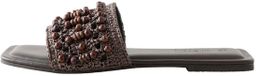 Next - Dames - Forever Comfort® muiltjes met open teen en kralenversiering - Bruin