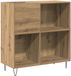 vidaXL Platenkast Artisanaal Eikenkleurig 85 x 38 x 89 cm Bewerkt Hout
