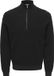 ONLY&SONS - ONSTONY REG 12 LS HALF ZIP KNIT NOOS Heren Polo Zwart XXL