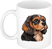 Bellatio Decorations Cadeau mok honden liefhebbers - Cavalier King Charles hond - Cartoon tekening - keramiek - 300 ml