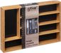 5Five Bestekbak/keuken organizer - 5-vaks - zwart - bamboe - 34 x 25 cm