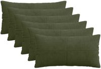 vidaXL - Kussensloop - 6 stuks - ALMELO - Groen - 40 x 70 cm - Corduroy