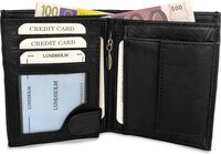 Lundholm Leren Portemonnee Heren - Billfold - Nappa Leer - Zwart - 13 Pasjes