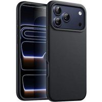 Apple iPhone 17 Pro Coque Silicone Gel Fine Housse Étui + Verre Trempé - Noir