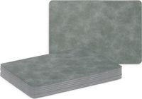 Zeller Sets de table - 8 pièces - aspect cuir - gris - 42 x 30 cm