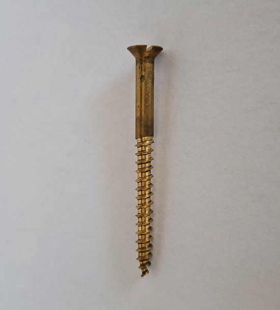 Hoenderdaal Fasteners Hoenderdaal Houtschroef Messing Blank PK ZS DIN97 4.0X60