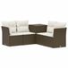 vidaXL - Bankstel - 5 - st - Bruin - en - Crème - Wit - Poly - Rattan - en - Staal