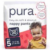 Pura Eco luiers maat 5 (12-17 kg), 20 wegwerpluiers voor de gevoelige huid, hypoallergeen, gemakkelijk te scheuren