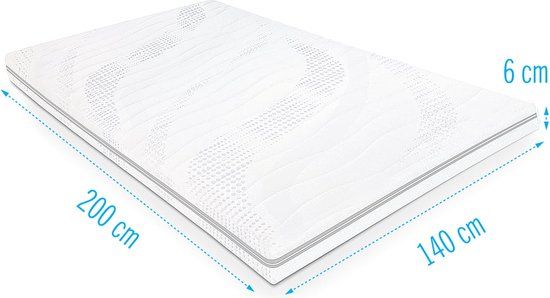 Droommatras Sezar Topdekmatras - Traagschuim - 140x200 cm - 6 cm dik