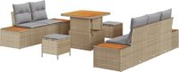 vidaXL Tuinbank Beige Poly Rattan