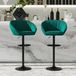 Set de 2 tabourets de bar avec revêtement en tissu - Chaises de cuisine avec dossier - Réglable en hauteur (58–80 cm) - Pivotant à 360° - Avec repose-pieds - Assise 42x30 cm - Vert