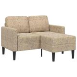 VidaXL 2-zitsbank met chaise longue l-vormig lichtgrijs 125 cm kunstleer