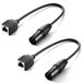 NEEWER 3-pins DMX XLR-stekker naar RJ45-bus kabel, 2-pack RJ45 naar 3-polige XLR-adapter XLR-aansluiting TL60 RGB buislichtstaaf en DMX512 console verlichtingsbesturing, 35 cm, NC005