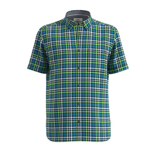 s.Oliver geruit regular fit overhemd donkerblauw